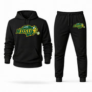Men's North Dakota State Hoodie Joggers Set - Black digital placement mockup