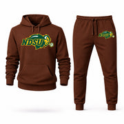 Men's North Dakota State Hoodie Joggers Set - Brown digital placement mockup