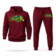 Men's North Dakota State Hoodie Joggers Set - Burgundy digital placement mockup
