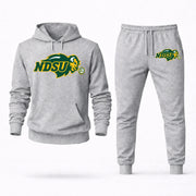Men's North Dakota State Hoodie Joggers Set - Grey digital placement mockup