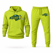 Men's North Dakota State Hoodie Joggers Set - Lime Green digital placement mockup