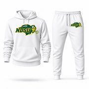 Men's North Dakota State Hoodie Joggers Set - White digital placement mockup