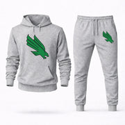 Men's North Texas Hoodie Joggers Set - Grey digital placement mockup