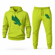 Men's North Texas Hoodie Joggers Set - Lime Green digital placement mockup