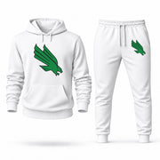 Men's North Texas Hoodie Joggers Set - White digital placement mockup