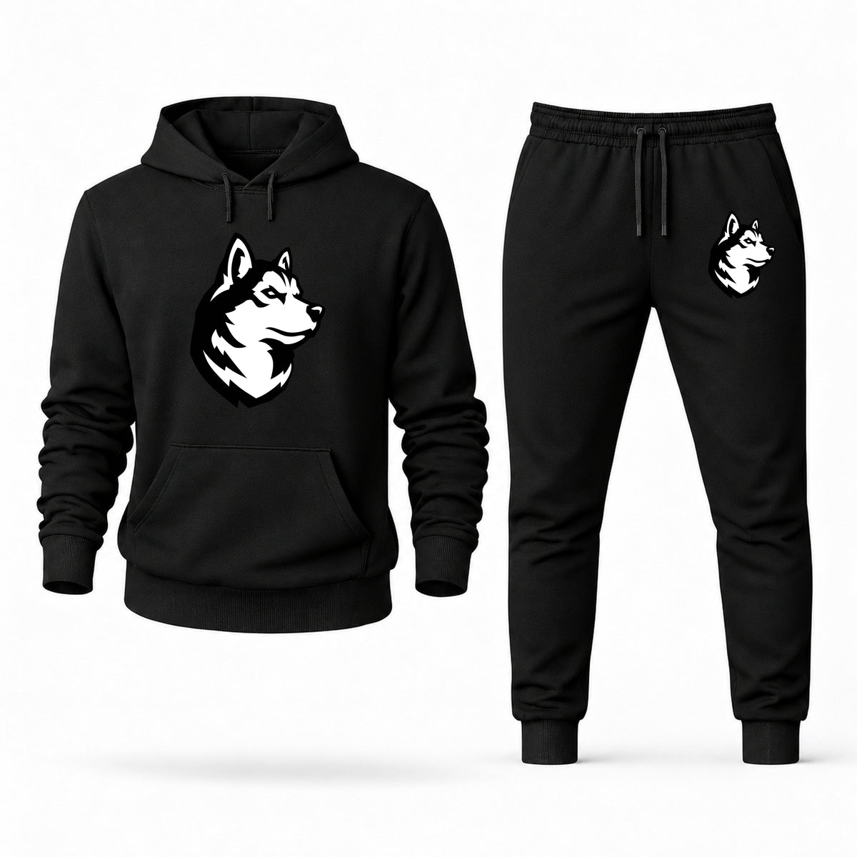 Men's Northeastern Hoodie Joggers Set - Black digital placement mockup