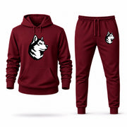 Men's Northeastern Hoodie Joggers Set - Burgundy digital placement mockup