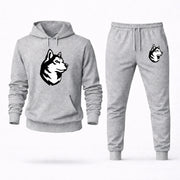 Men's Northeastern Hoodie Joggers Set - Grey digital placement mockup