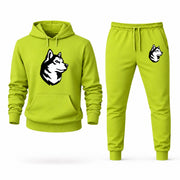 Men's Northeastern Hoodie Joggers Set - Lime Green digital placement mockup