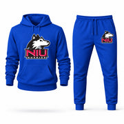 Men's Northern Illinois Hoodie Joggers Set - Blue digital placement mockup