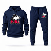Men's Northern Illinois Hoodie Joggers Set - Navy digital placement mockup