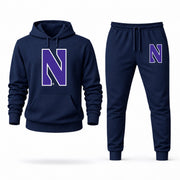 Men's Northwestern Hoodie Joggers Set - Navy digital placement mockup