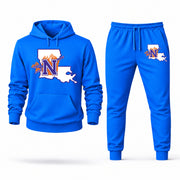 Men's Northwestern State Hoodie Joggers Set - Azure digital placement mockup