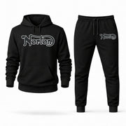 Men's Norton Hoodie Joggers Set - Black digital placement mockup