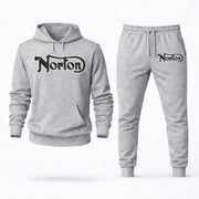 Men's Norton Hoodie Joggers Set - Grey digital placement mockup