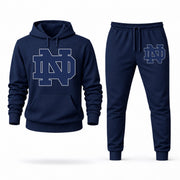 Men's Notre Dame Hoodie Joggers Set - Navy digital placement mockup