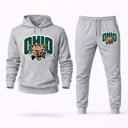 Men's Ohio Hoodie Joggers Set - Grey digital placement mockup