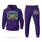 Men's Ohio Hoodie Joggers Set - Purple digital placement mockup