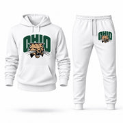 Men's Ohio Hoodie Joggers Set - White digital placement mockup