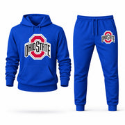 Men's Ohio State Hoodie Joggers Set - Blue digital placement mockup