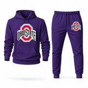 Men's Ohio State Hoodie Joggers Set - Purple digital placement mockup