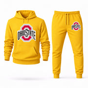 Men's Ohio State Hoodie Joggers Set - Yellow digital placement mockup