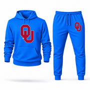 Men's Oklahoma Hoodie Joggers Set - Azure digital placement mockup