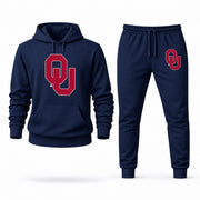 Men's Oklahoma Hoodie Joggers Set - Navy digital placement mockup