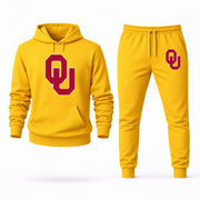 Men's Oklahoma Hoodie Joggers Set - Yellow digital placement mockup