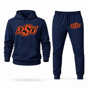 Men's Oklahoma State Hoodie Joggers Set - Navy digital placement mockup