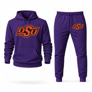 Men's Oklahoma State Hoodie Joggers Set - Purple digital placement mockup