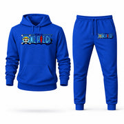 Men's One Piece Hoodie Joggers Set - Blue digital placement mockup