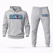 Men's One Piece Hoodie Joggers Set - Grey digital placement mockup