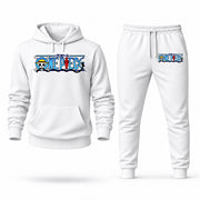 Men's One Piece Hoodie Joggers Set - White digital placement mockup