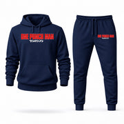 Men's One Punch Man Hoodie Joggers Set - Navy digital placement mockup
