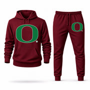 Men's Oregon Hoodie Joggers Set - Burgundy digital placement mockup