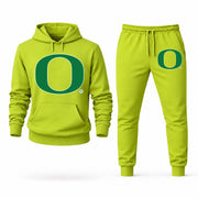 Men's Oregon Hoodie Joggers Set - Lime Green digital placement mockup