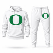 Men's Oregon Hoodie Joggers Set - White digital placement mockup