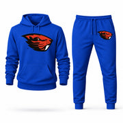 Men's Oregon State Hoodie Joggers Set - Blue digital placement mockup