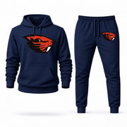 Men's Oregon State Hoodie Joggers Set - Navy digital placement mockup