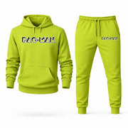 Men's Pac-Man Hoodie Joggers Set - Lime Green digital placement mockup