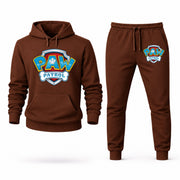 Men's PAW Patrol Hoodie Joggers Set - Brown digital placement mockup