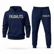 Men's Peanuts Hoodie Joggers Set - Navy digital placement mockup