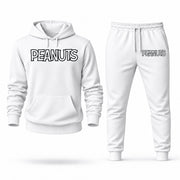 Men's Peanuts Hoodie Joggers Set - White digital placement mockup