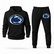 Men's Penn State Hoodie Joggers Set - Black digital placement mockup