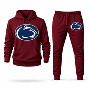 Men's Penn State Hoodie Joggers Set - Burgundy digital placement mockup