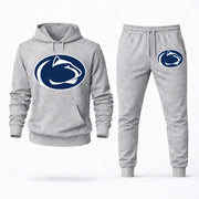 Men's Penn State Hoodie Joggers Set - Grey digital placement mockup
