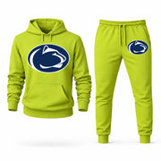 Men's Penn State Hoodie Joggers Set - Lime Green digital placement mockup
