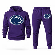 Men's Penn State Hoodie Joggers Set - Purple digital placement mockup