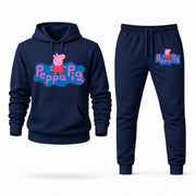 Men's Peppa Pig Hoodie Joggers Set - Navy digital placement mockup